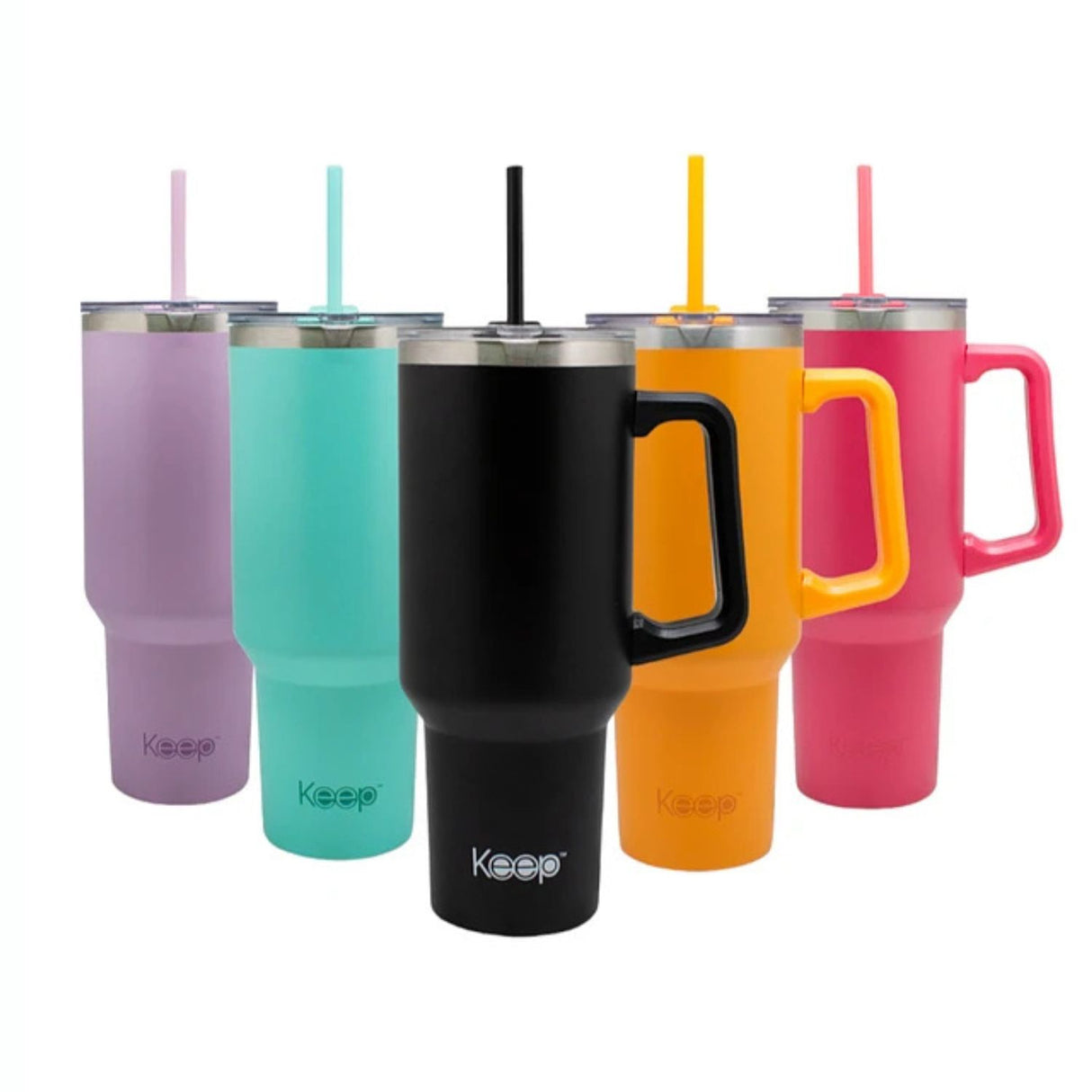 Vaso Mug Térmico Keep 1.1L Metálico Fucsia Con Bombilla