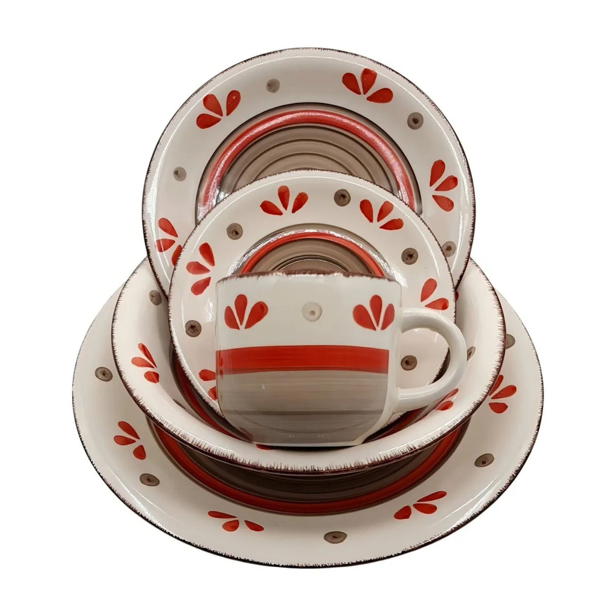 Juego De Loza Porcelana Vajilla 30 Piezas Hallen Emily