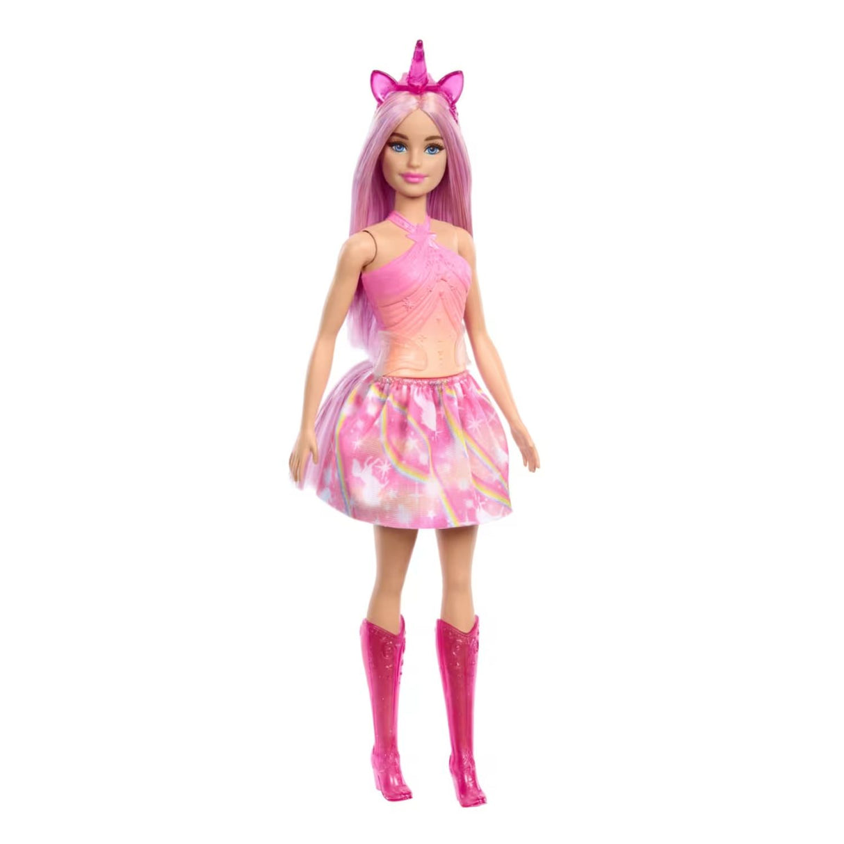 Barbie Muñeca Unicornio Falda De Ensueño Mattel Cabello Rosa