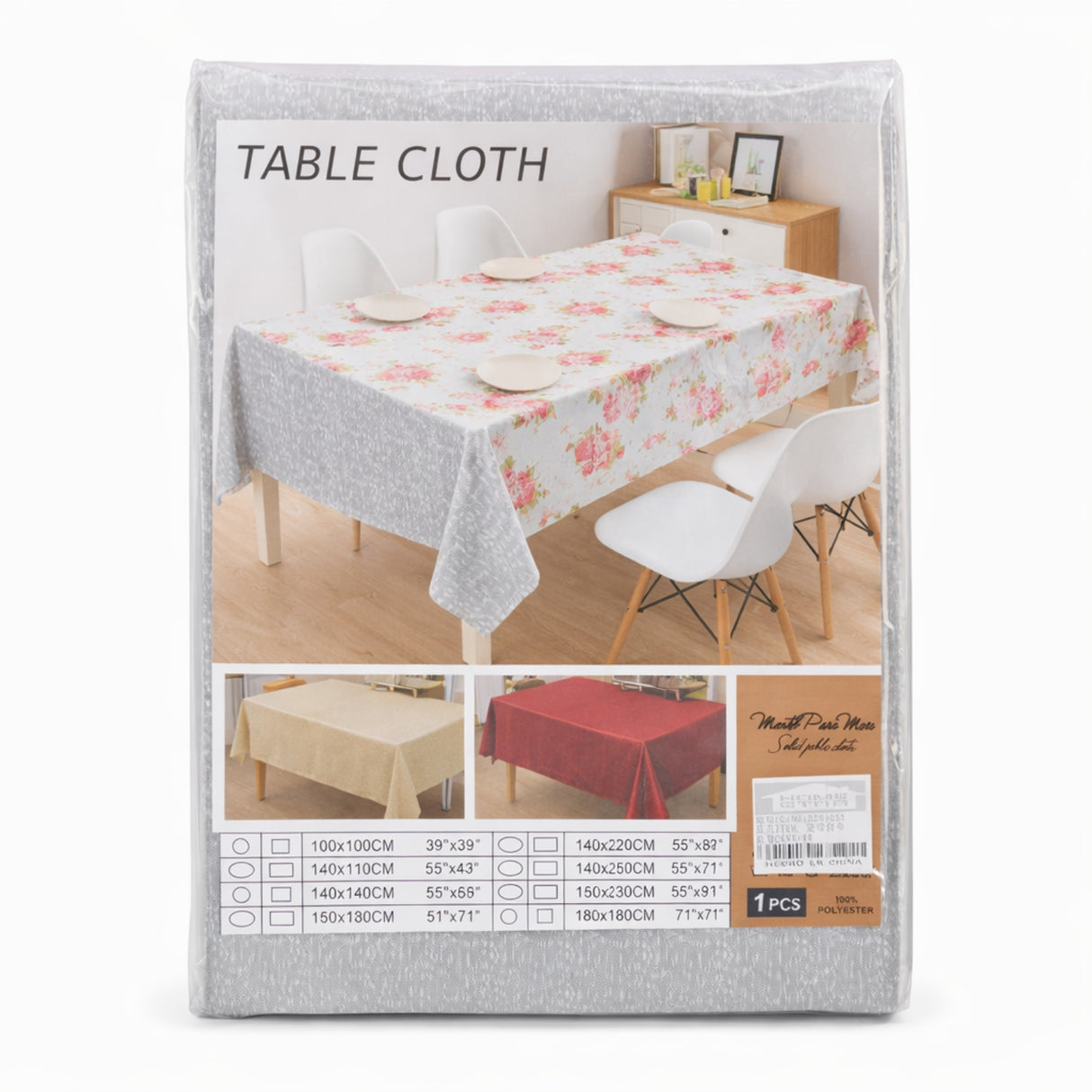 Mantel de Mesa Antimanchas 140x220 cm para Mesa Rectangular Gris | Disparo.cl