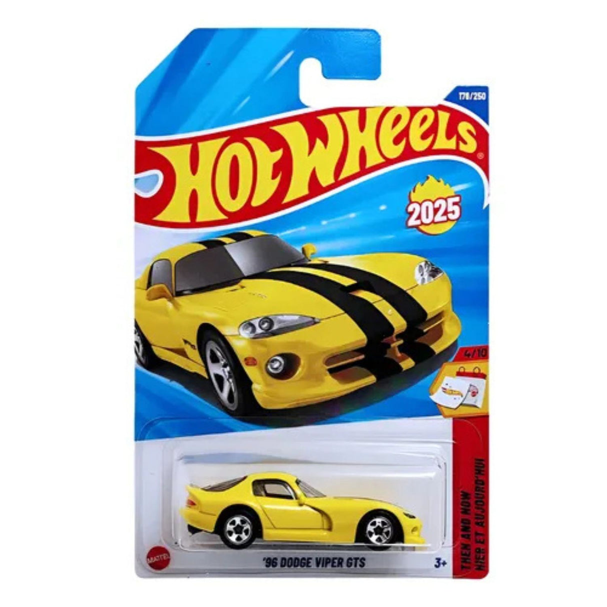 Auto Hot Wheels '96 Dodge Viper Gts Juguete Mattel 176/250