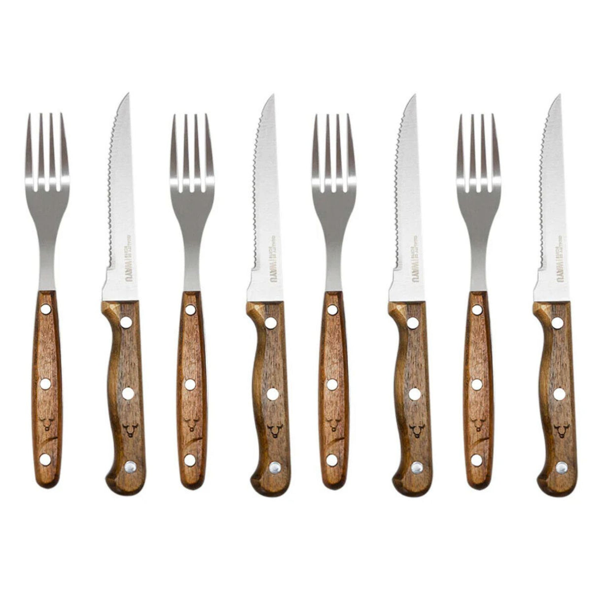 Set 8 Piezas Cuchillos Tenedores PRM Wayu Cocina Asados