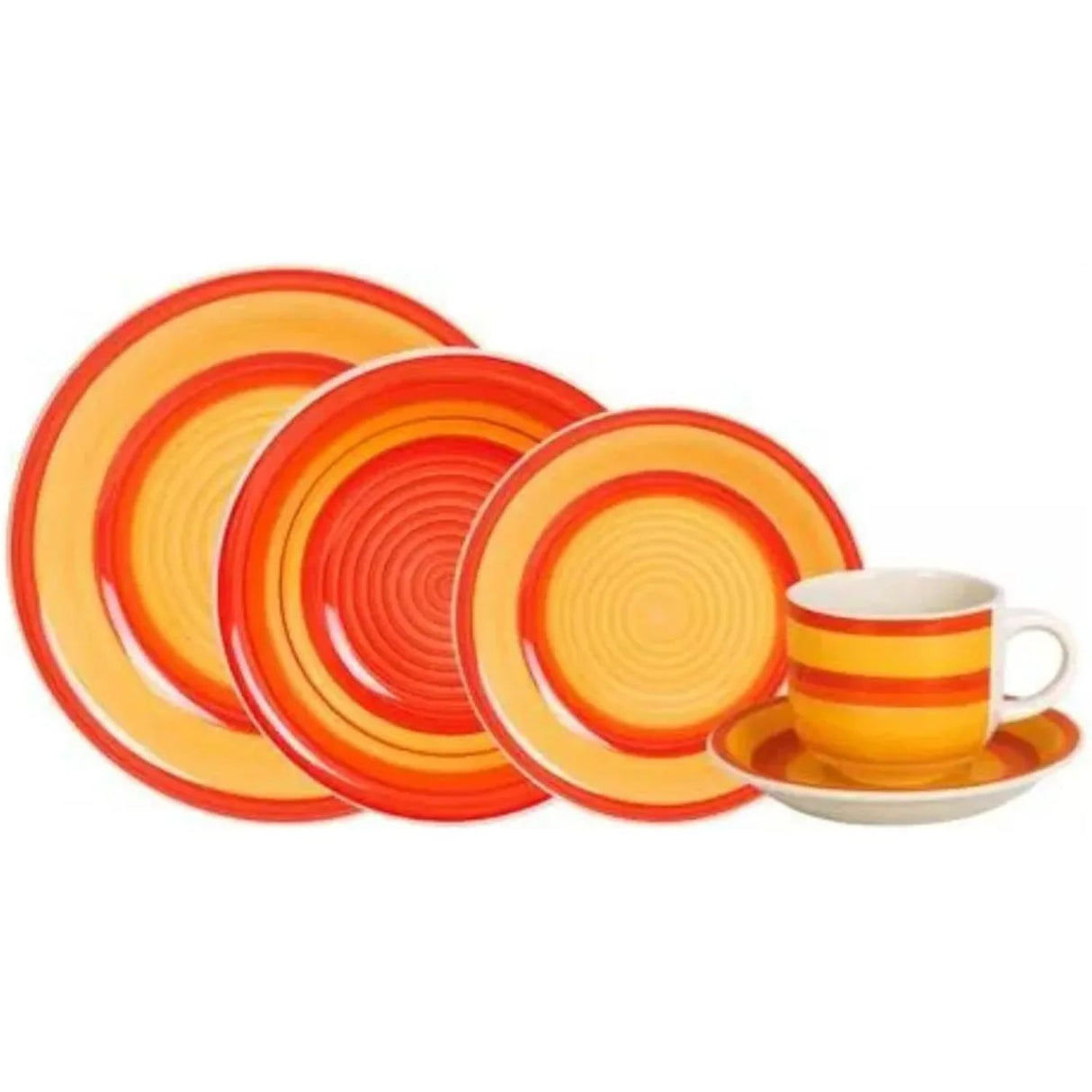 Set De Vajilla Ceramica Hallen 30 Piezas Juego Loza Naranja