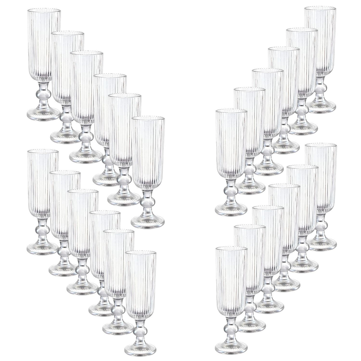 Set 24 Copas Flute Talladas 160mL Lisa Allegra De Vidrio | Disparo.cl