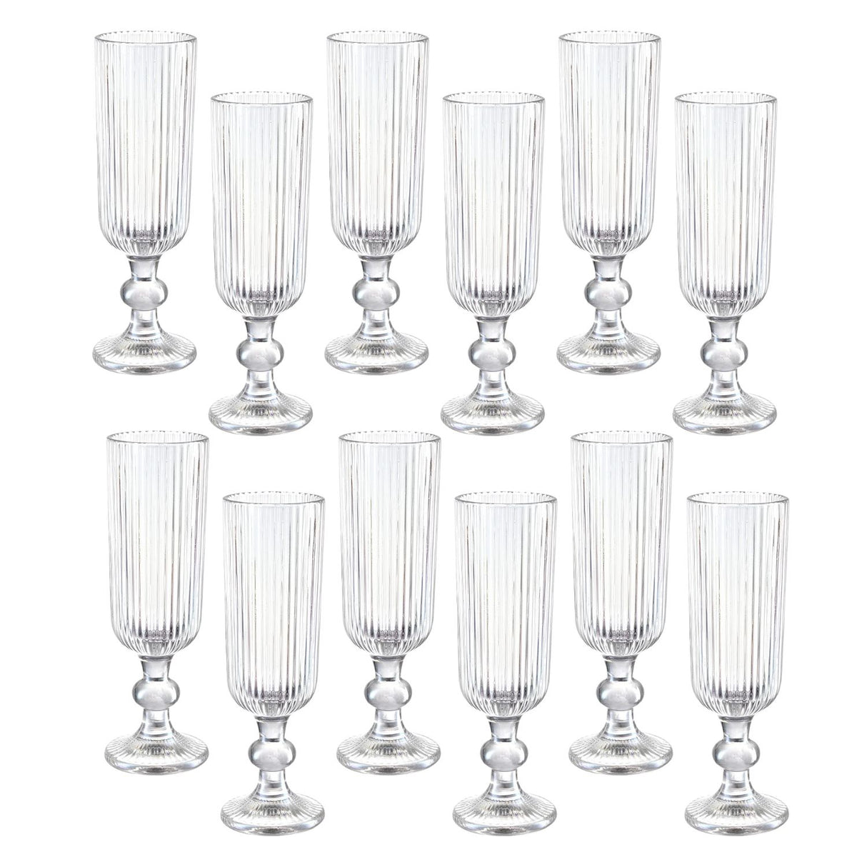Set 12 Copas Flute Talladas 160mL Lisa Allegra De Vidrio | Disparo.cl
