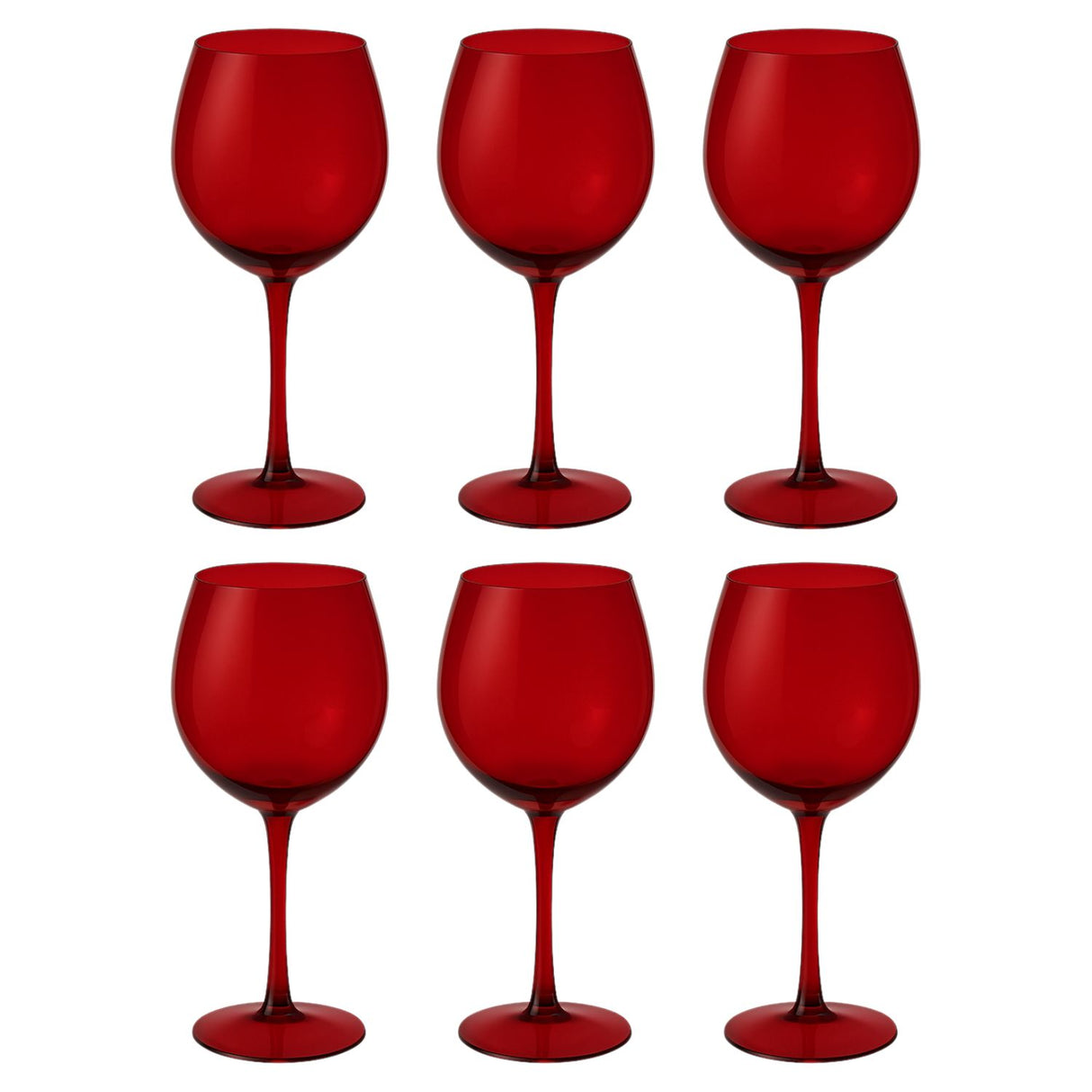 Set 6 Copas Gin Full Color Rojo 600mL Allegra De Vidrio | Disparo.cl