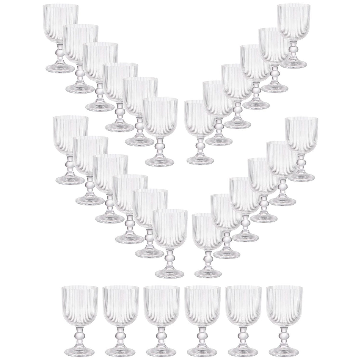 Set 30 Copas Vino Talladas 360mL Lisa Allegra De Vidrio | Disparo.cl