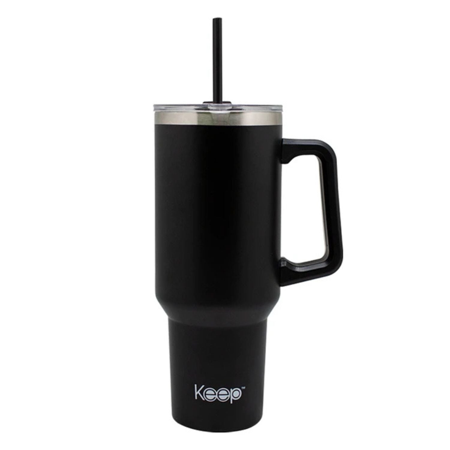Vaso Mug Térmico Keep 1.1L Metálico Negro Con Bombilla