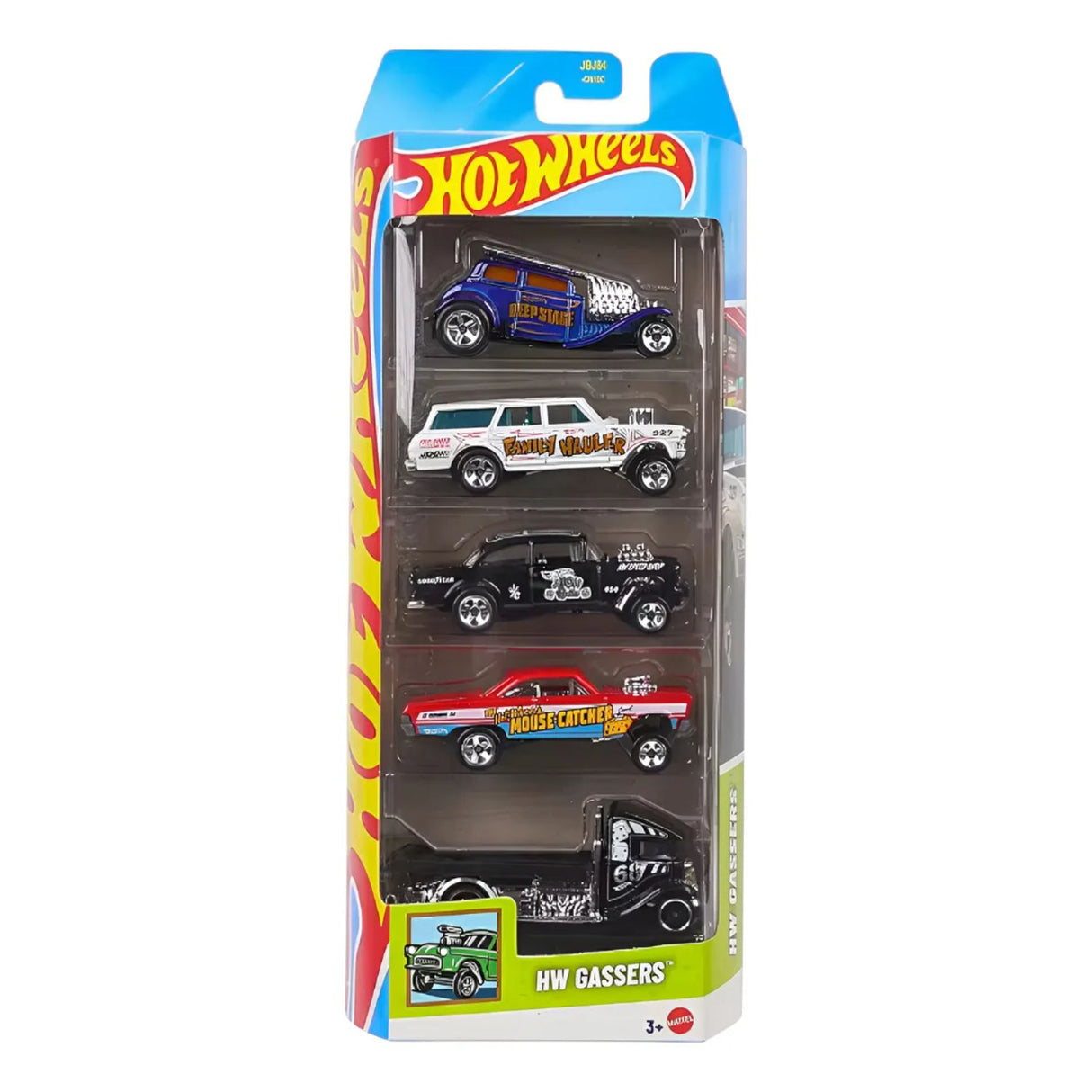 Set 5 Autos Basicos Hot Wheels Gassers Vehiculo Mattel