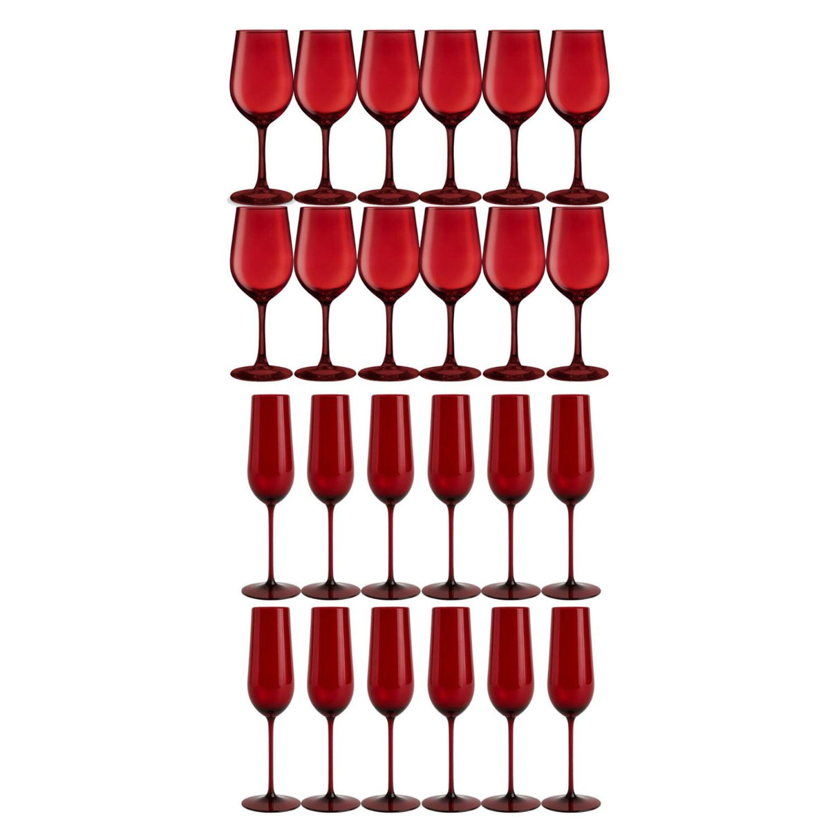 Set 24 Copas Full Color Rojo Menaje Allegra Celebraciones