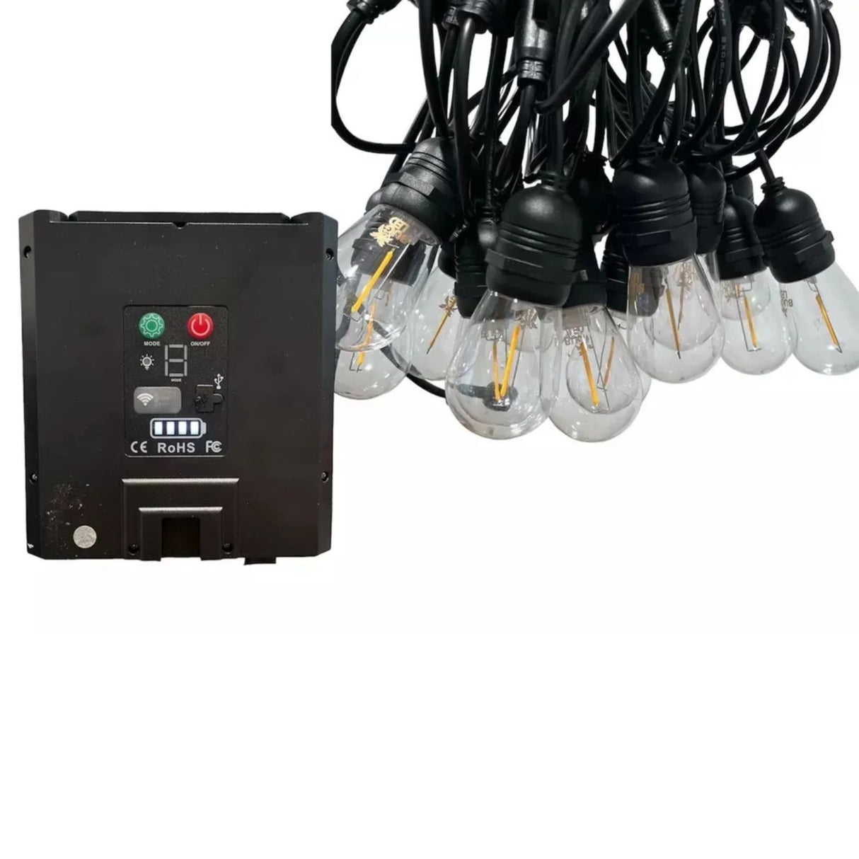 Guirnalda Luces Calida 10 Led Exteriores Con Panel Solar 10M