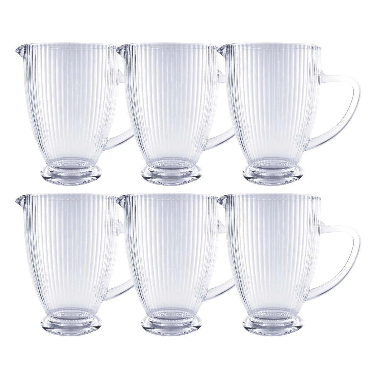 Set 6 Jarras Talladas 1350mL Lisa Bebida Allegra Vidrio