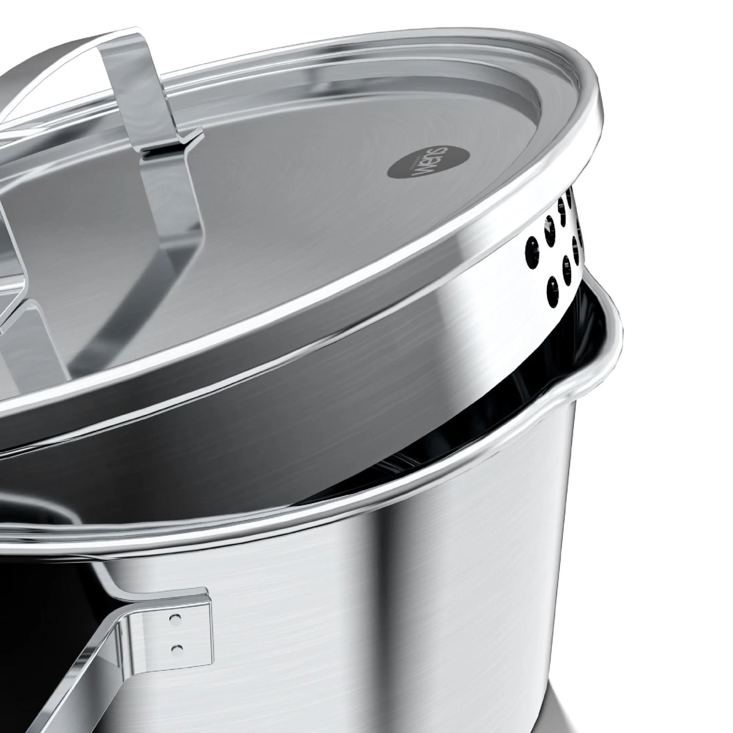 Cacerola Alta Acero Inoxidable 24Cm Cocina Con Tapa Wens