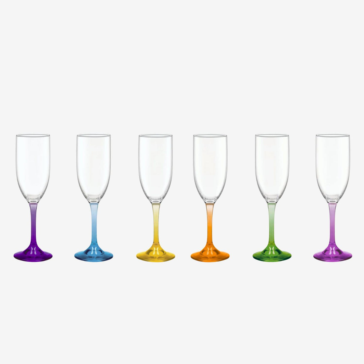 Display 6 Copas Champagne 176cc Flute Versalles Pie Color