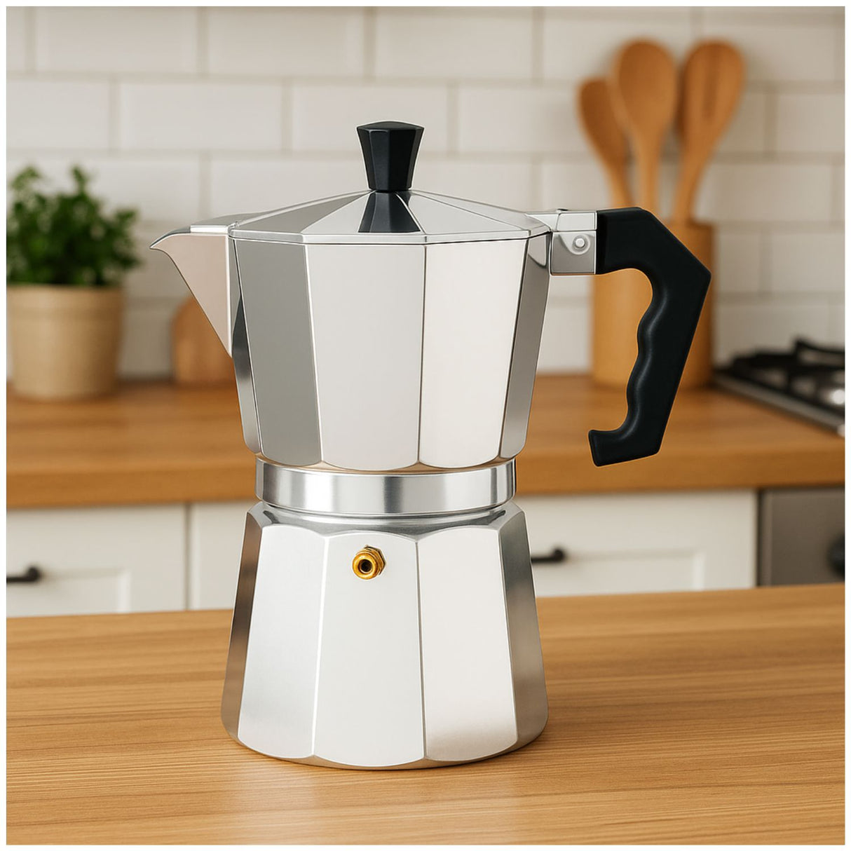 Cafetera Italiana Aluminio 6 Tazas 300mL Clásica 17cm