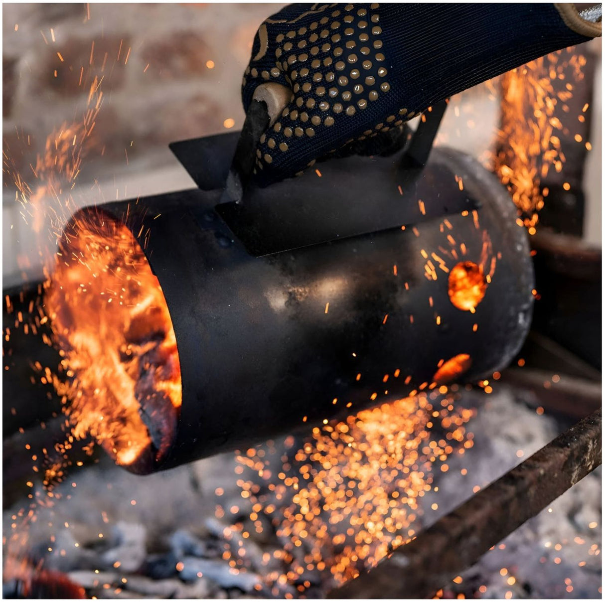 Chimenea De Acero Iniciador Fuego Carbon Rapido Parrilla Wayu