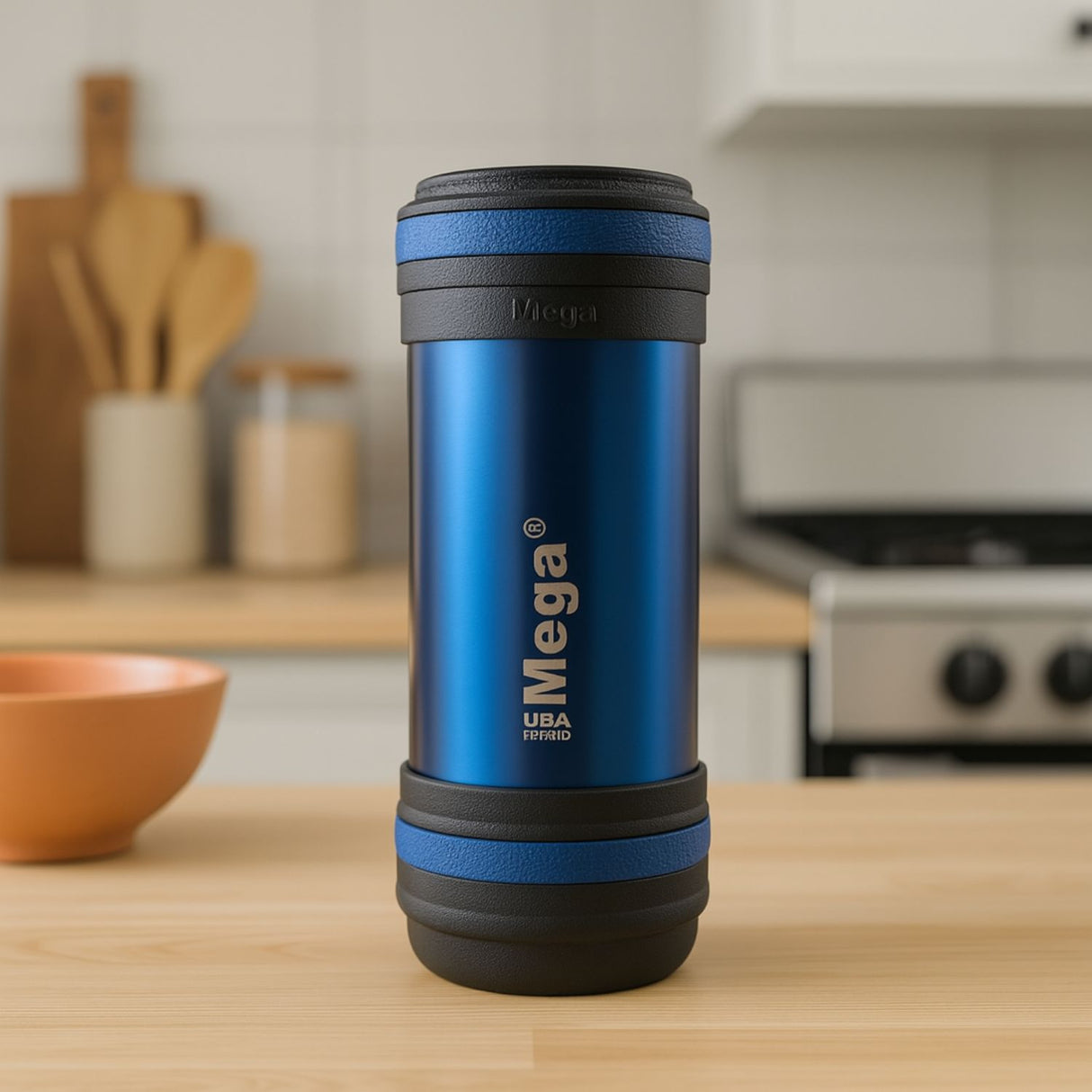 Termo Mega Maxx 600mL Comidas Metalico Acero Inoxidable Azul