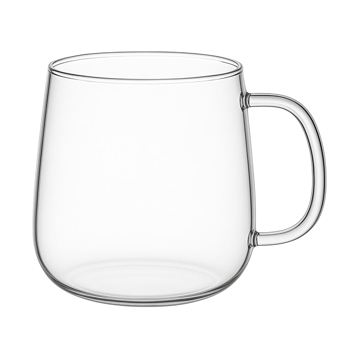 Set 2 Tazas Vidrio Transparente 490mL Diseño Curvo Moderno