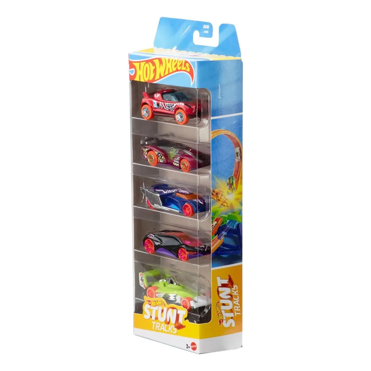 Set 5 Autos Basicos Hot Wheels Stunt Tracks Vehículo Mattel | Disparo.cl