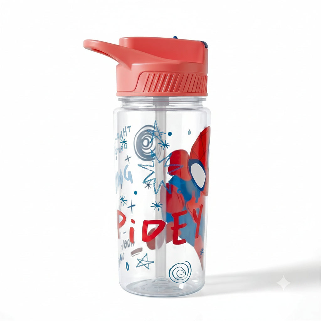 Botella Infantil Spiderman Switch Plasto BPA Free Bombilla