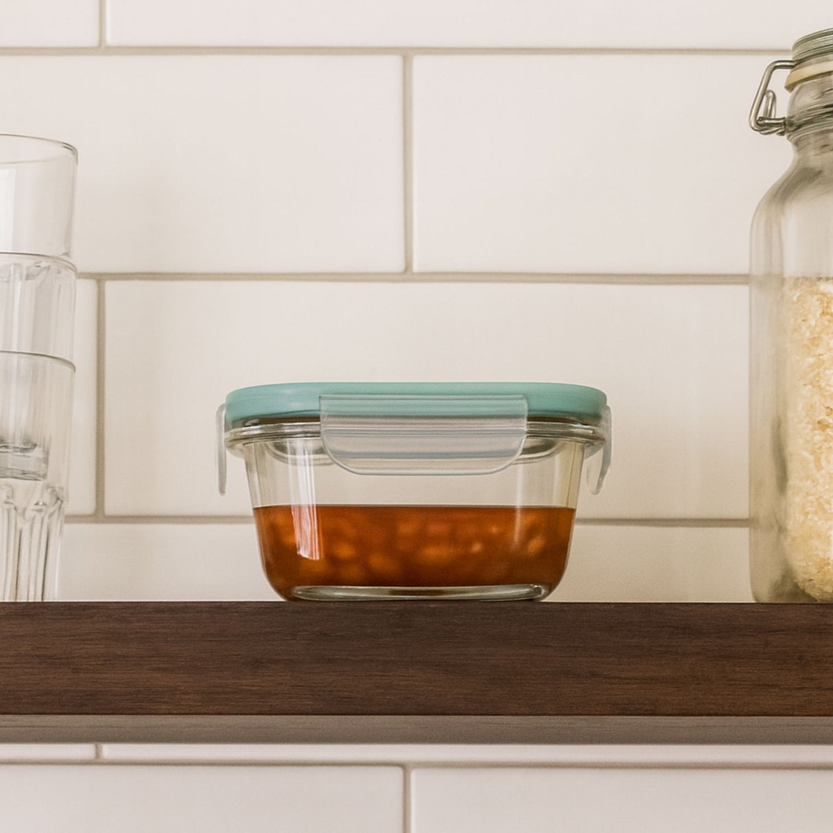 Contenedor Hermetico Allegra Vidrio 150mL Rectangular Cocina