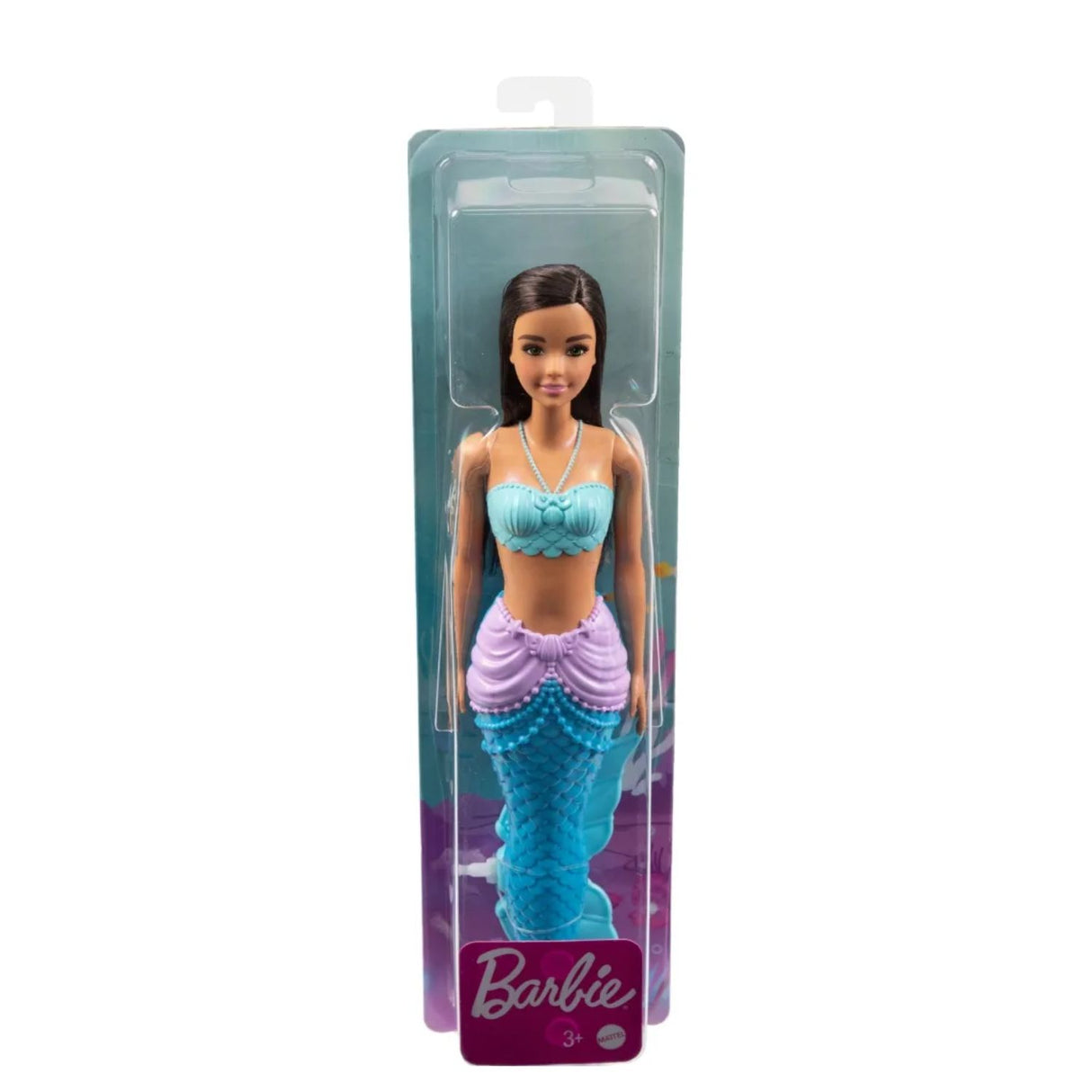 Barbie Muñeca Sirena Castaña Fantasia De Plastico Mattel