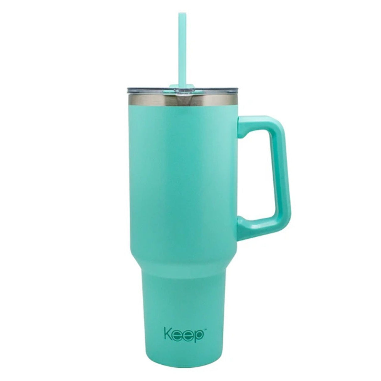 Vaso Mug Térmico Keep 1.1L Metálico Turquesa Con Bombilla