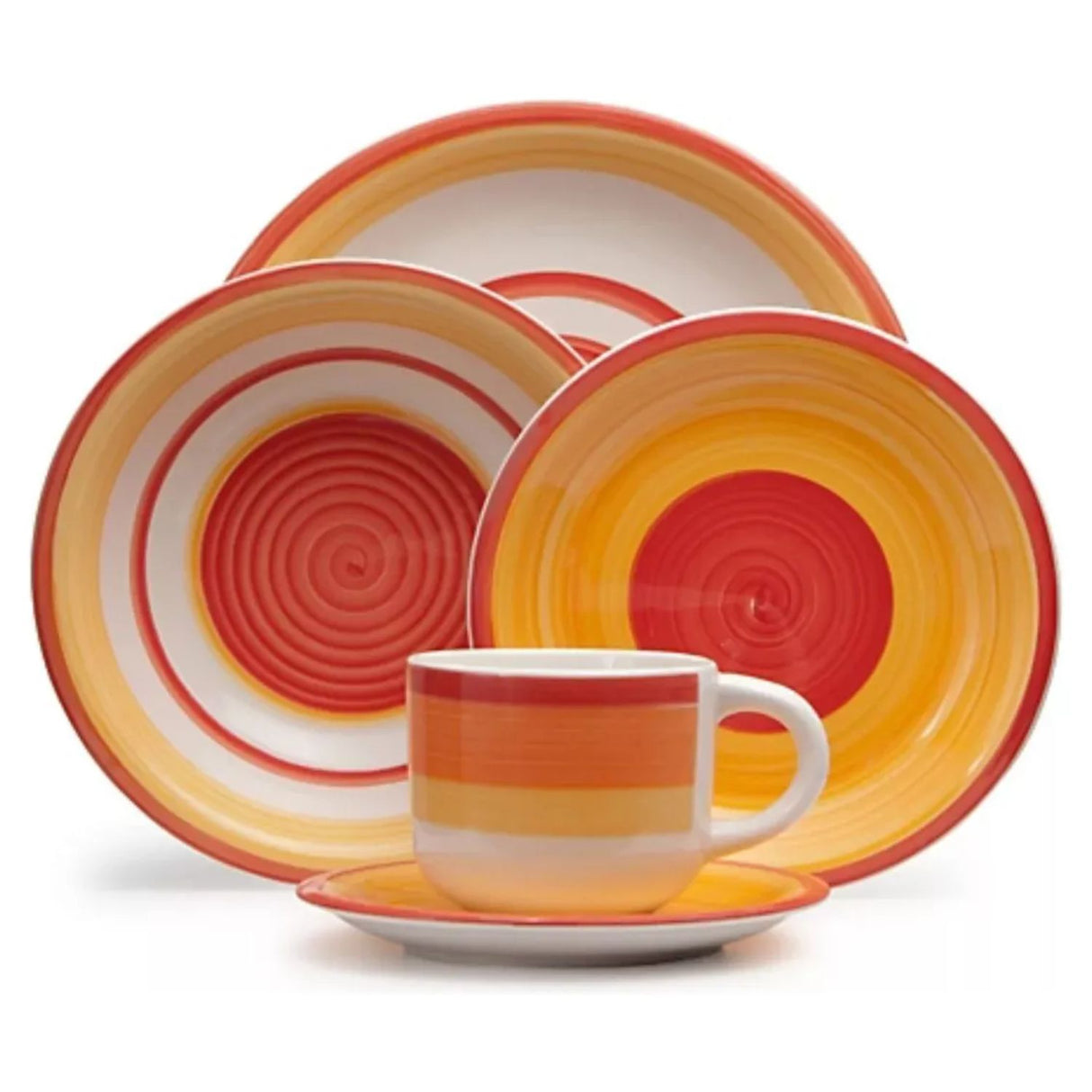 Set De Vajilla Ceramica Hallen 30 Piezas Juego Loza Naranja