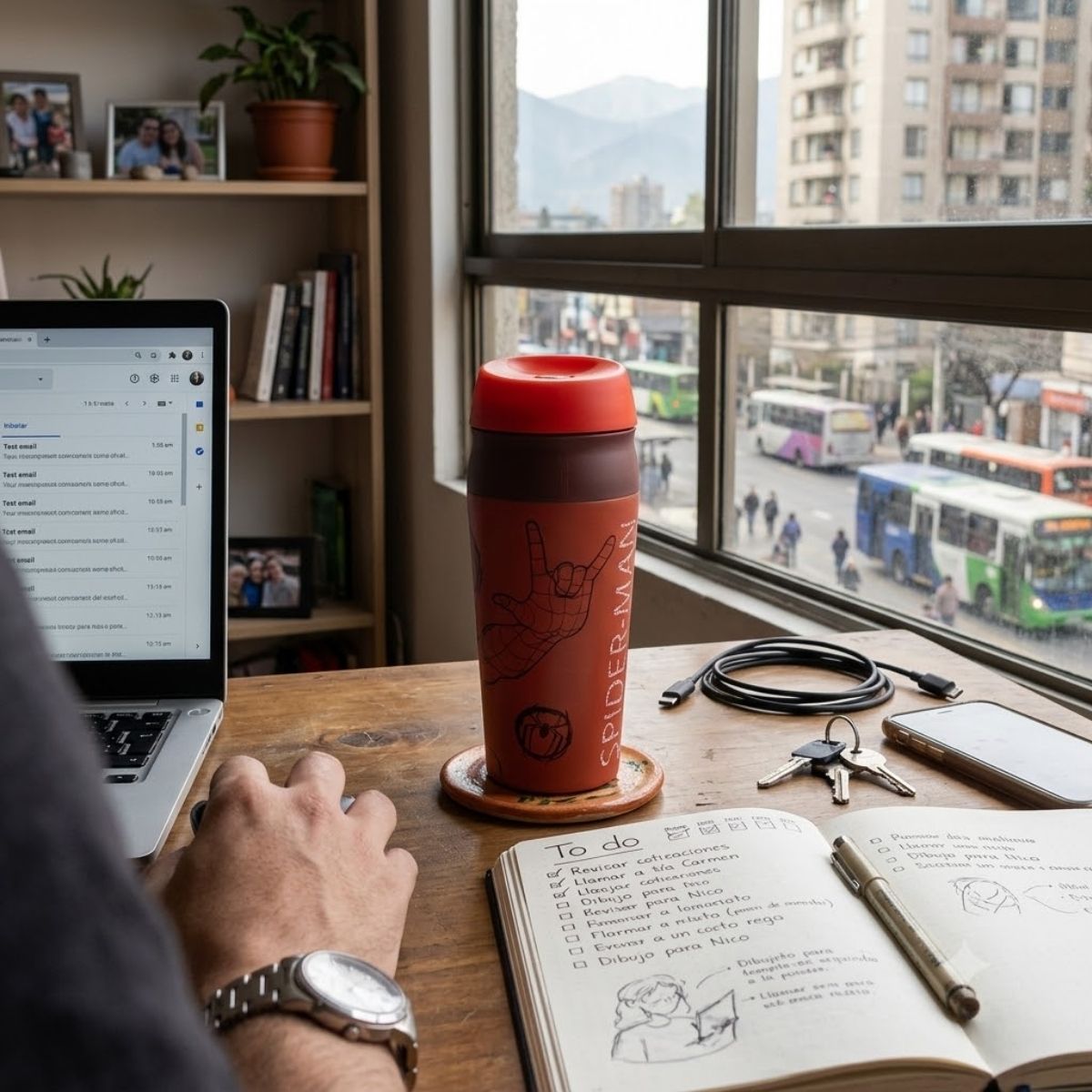 Mug Termico Spiderman Acero Inoxidable 560ml Libre de BPA