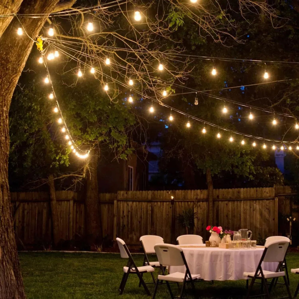 Guirnalda Luces Calida 10 Led Exteriores Con Panel Solar 10M