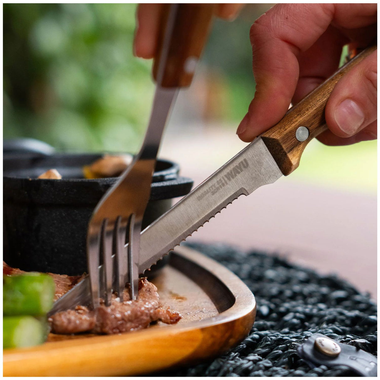 Set 8 Piezas Cuchillos Tenedores PRM Wayu Cocina Asados