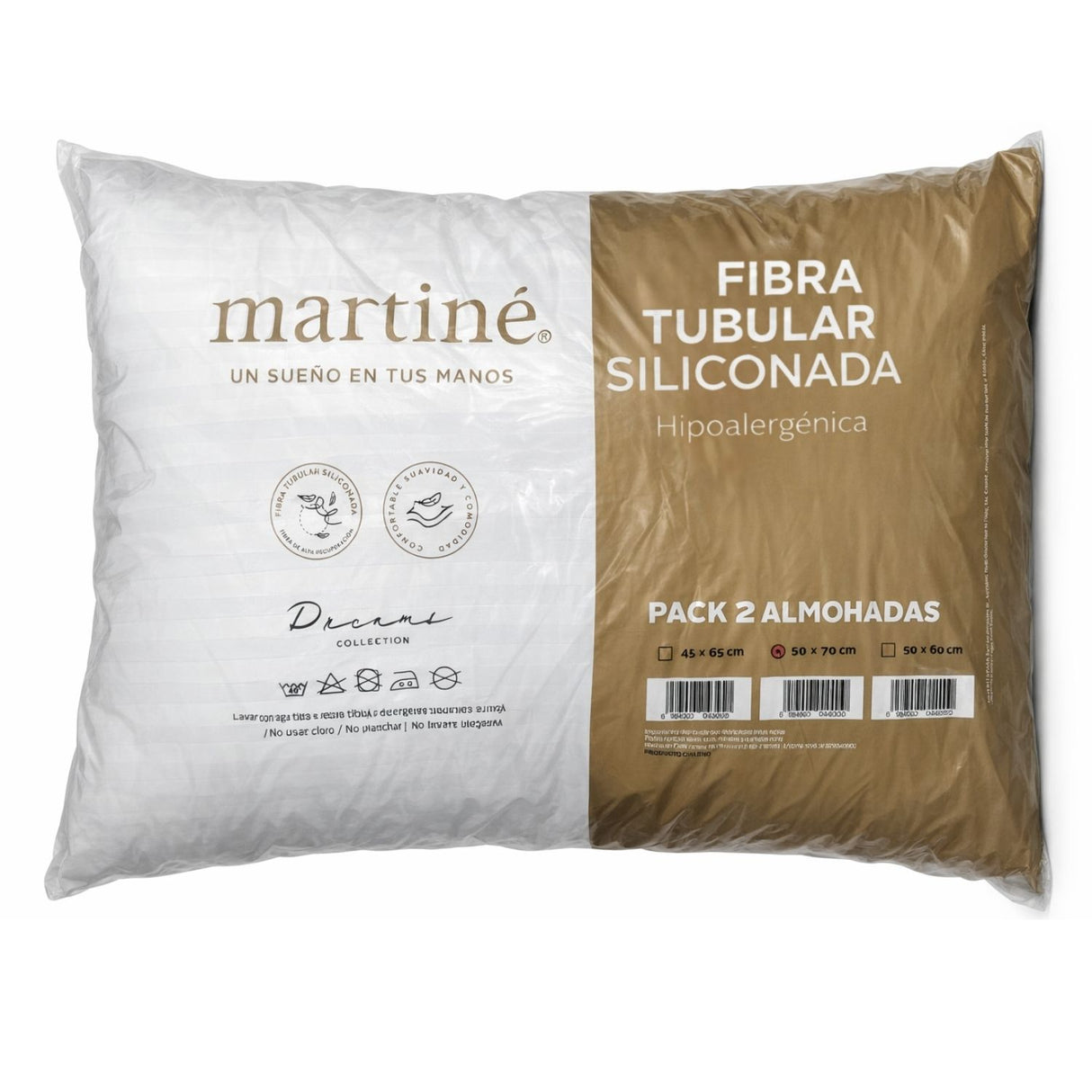 Pack 2 Almohadas Estandar Martiné 50x70cm Poliester | Disparo.cl