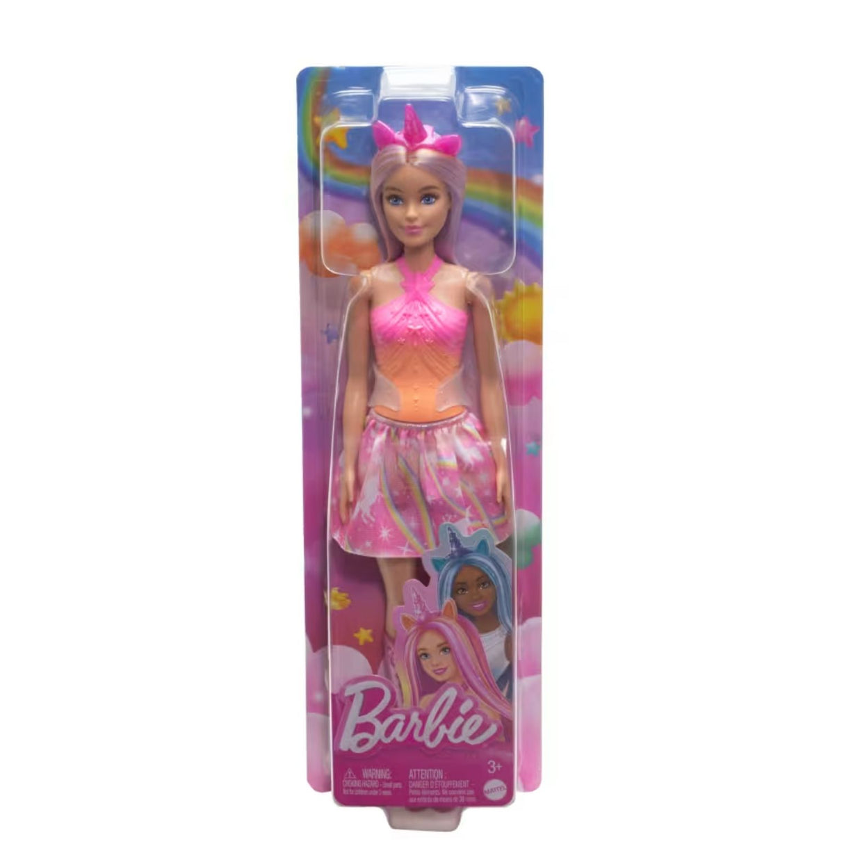Barbie Muñeca Unicornio Falda De Ensueño Mattel Cabello Rosa