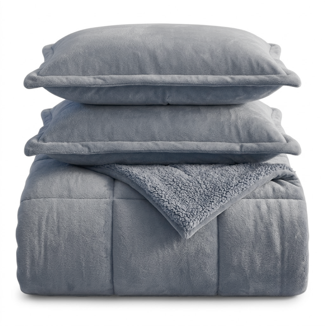 Cubrecama Invierno 2 Plazas Gris Microfibra M
