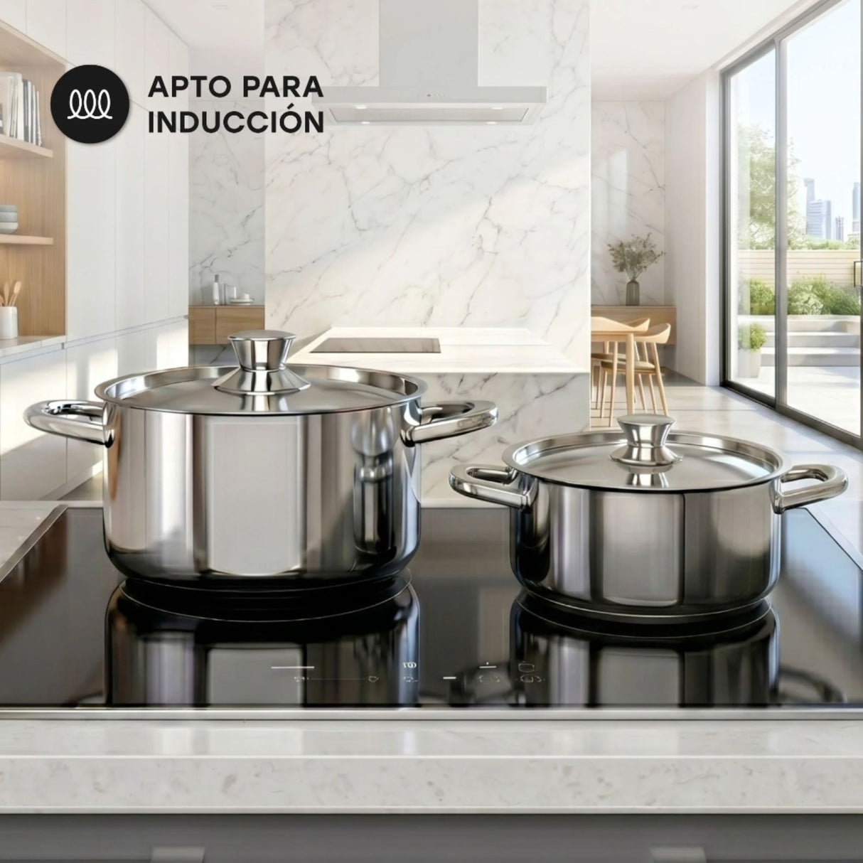 Batería de Cocina 6 Piezas Acero Inoxidable Wens 410-6SS imagen realista