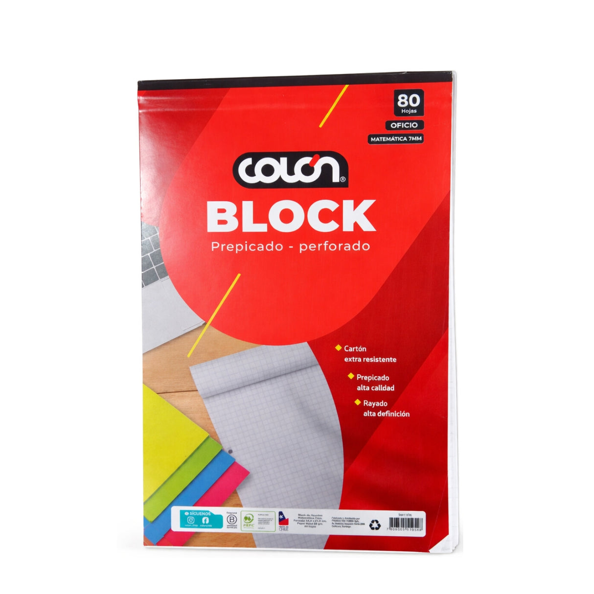 Block Matemática Colón Oficio 80 Hojas Prepicado Perforado | Disparo.cl