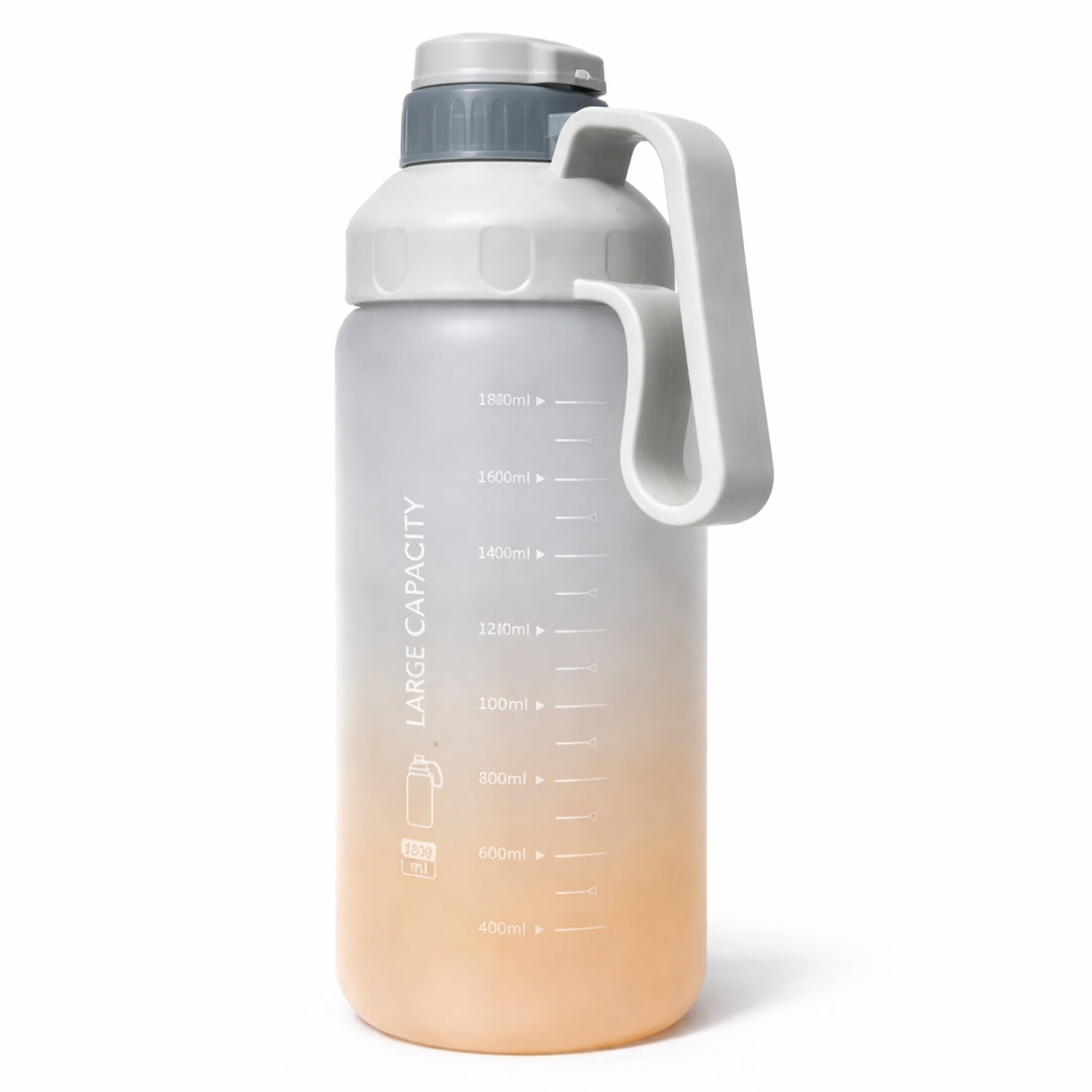 Botella Deportiva Degradé Gris Naranja 1800 mL con Asa