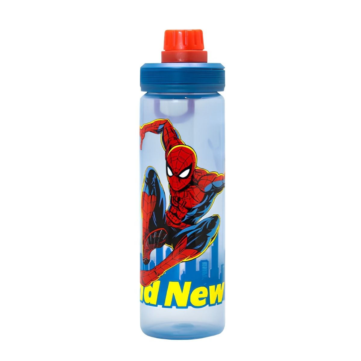 Botella Spiderman Tapa Rosca Infantil 600ml Libre de BPA fondo blanco