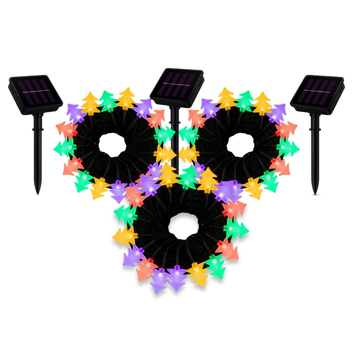 Set 3 Luces Navidad Led Arboles Solar RGB Decoracion Hogar. Ilumina tu hogar con estilo y ahorra energía. ¡Compra ahora y transforma tu Navidad!-1