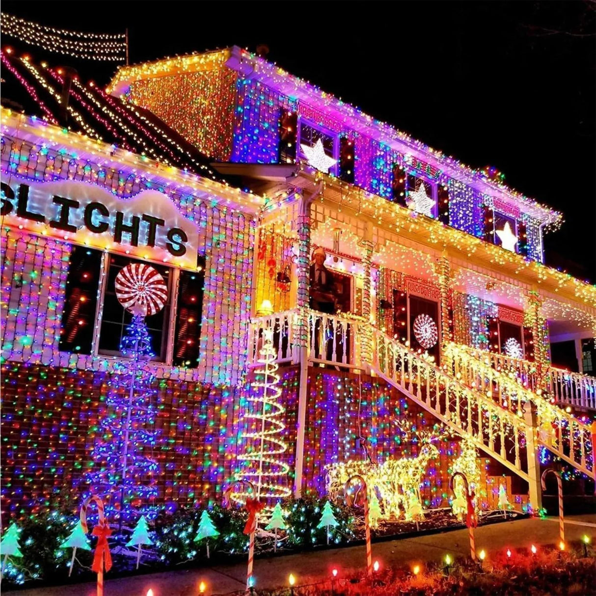 Luces Guirnalda Navidad Solar 200 Led RGB 20M Decoracion. Ilumina tus fiestas con estilo y sin cables. ¡Compra ahora y transforma tu hogar!-4