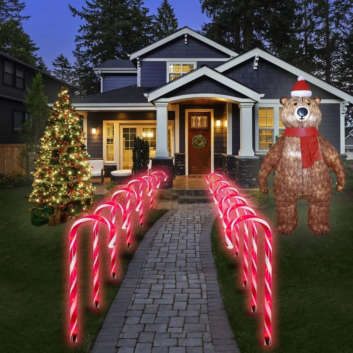 Set 20 Luces Navidad Bastones Led Estaca Solar Decorativas. Ilumina tu hogar con estilo y ahorra energía. ¡Compra ahora y transforma tu decoración!-3