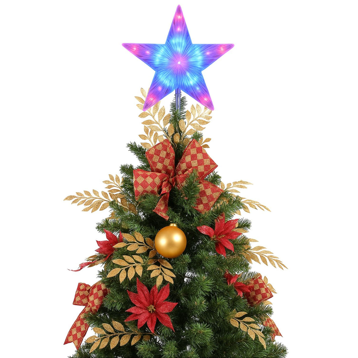 Set 3 Estrellas Punta Arbol RGB Navidad A Pilas Decoracion. Ilumina tu árbol con colores vibrantes. ¡Compra ahora y transforma tu Navidad!-3