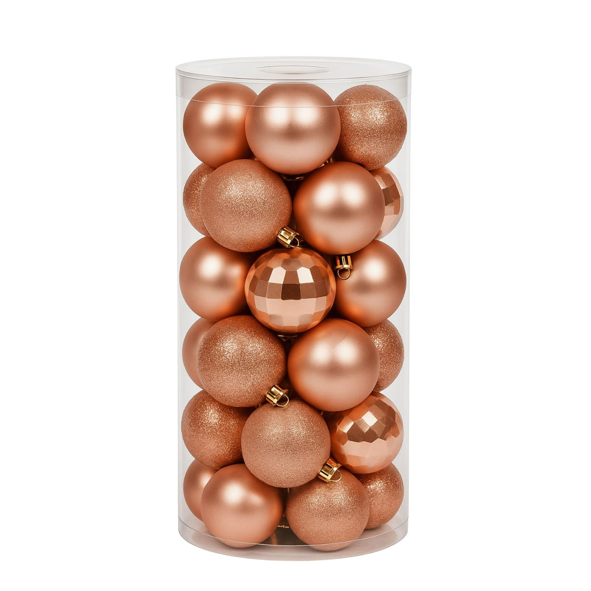 24 Esferas Navideñas Bambalinas 6 Cm Rosado Decoracion. Perfectas para dar un toque festivo y elegante a tu hogar. ¡Compra ahora y decora con estilo!-1