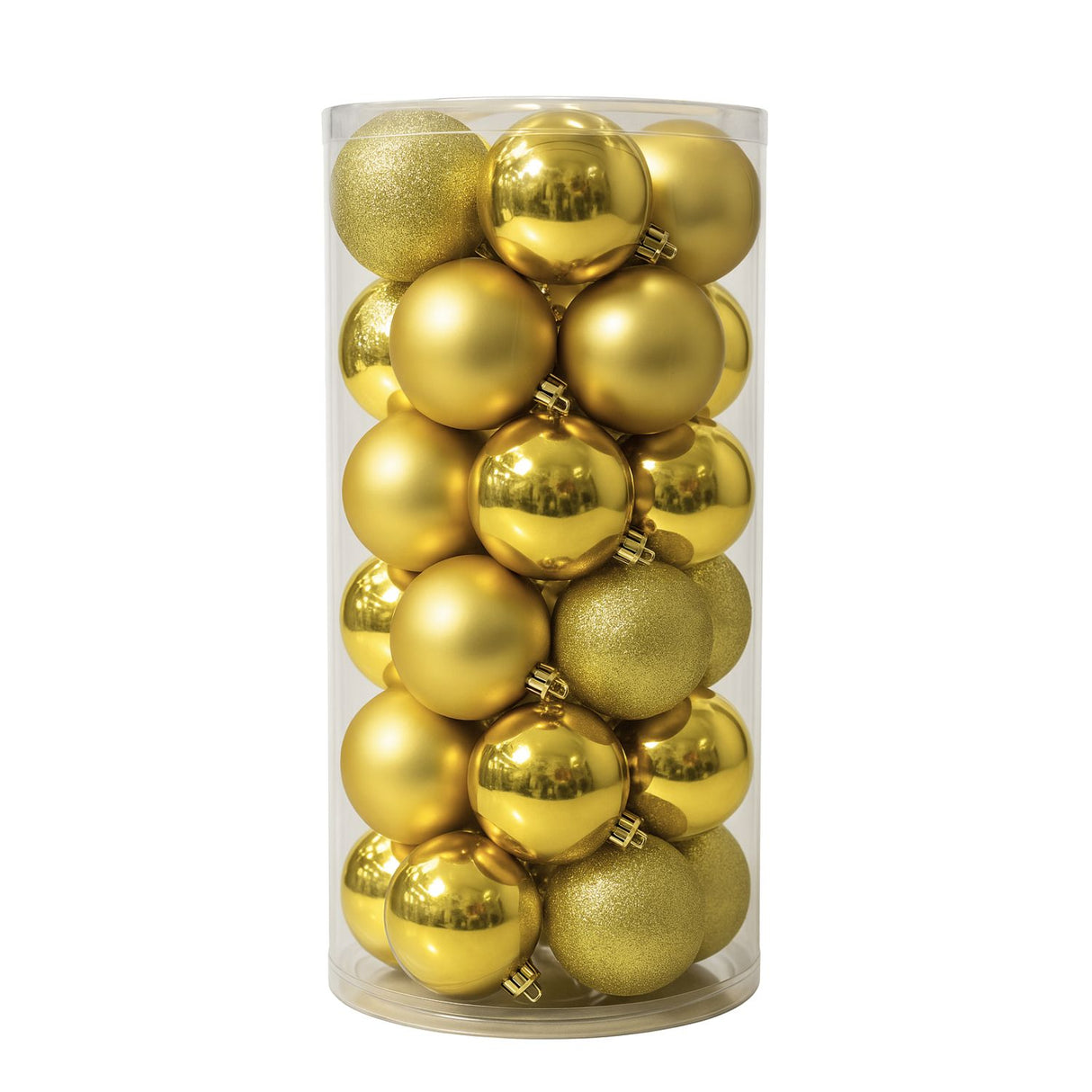 24 Esferas Navideñas Bambalinas 8 Cm Dorado Decoracion. Perfectas para embellecer tu árbol y crear un ambiente festivo. ¡Compra ahora y decora tu hogar!-1