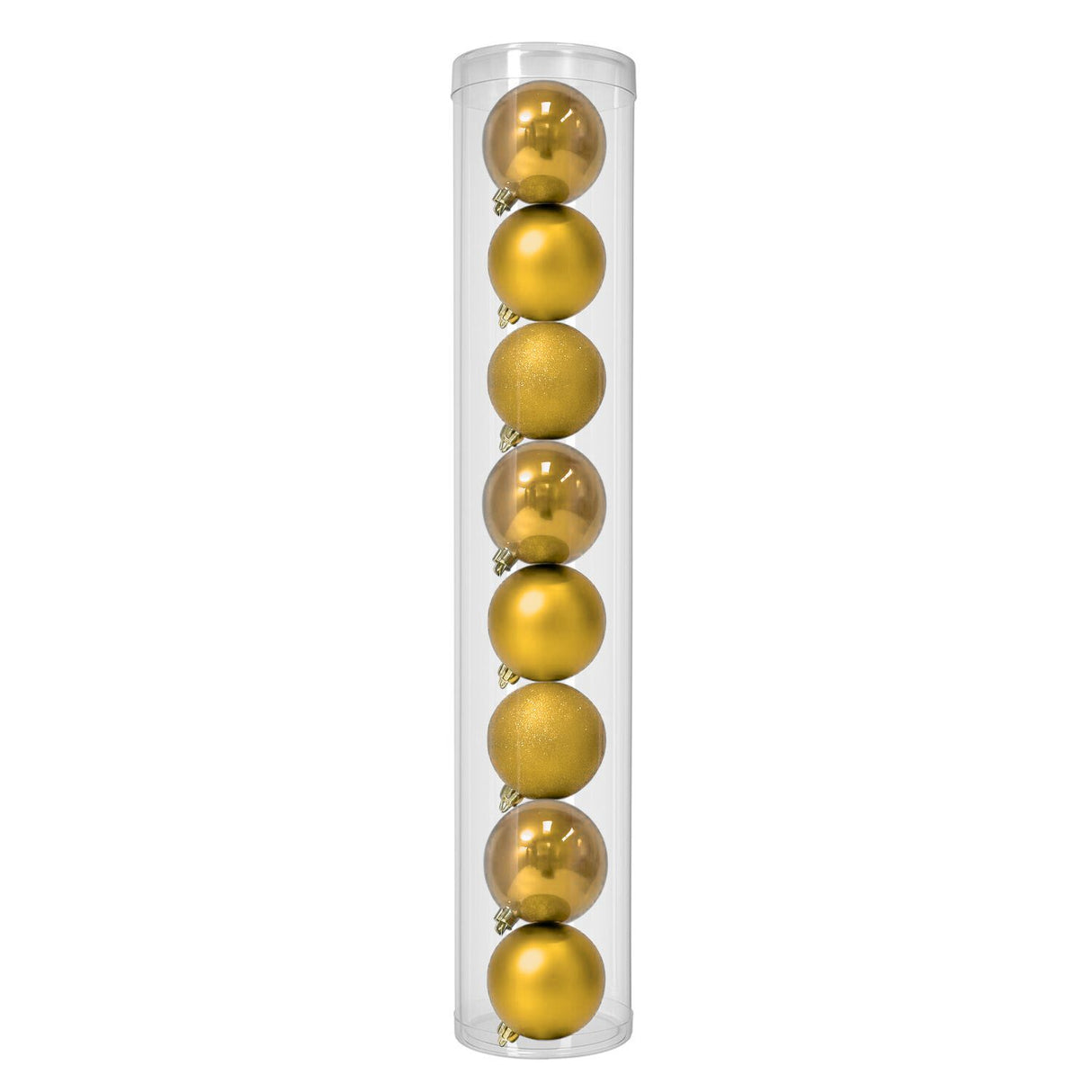 8 Esferas Navideñas Bambalinas 8 Cm Dorado Bolas Decoracion. Perfectas para embellecer tu árbol y crear un ambiente festivo. ¡Compra ahora y decora!-1