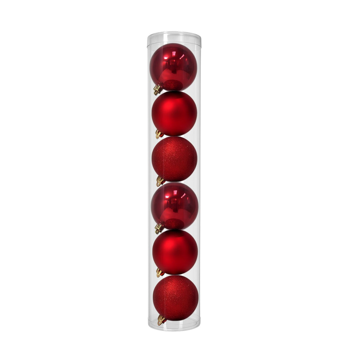 6 Esferas Navideñas Bambalinas 10 Cm Rojas Bolas Decoracion. Perfectas para dar un toque festivo a tu hogar. ¡Compra ahora y decora con estilo!-1