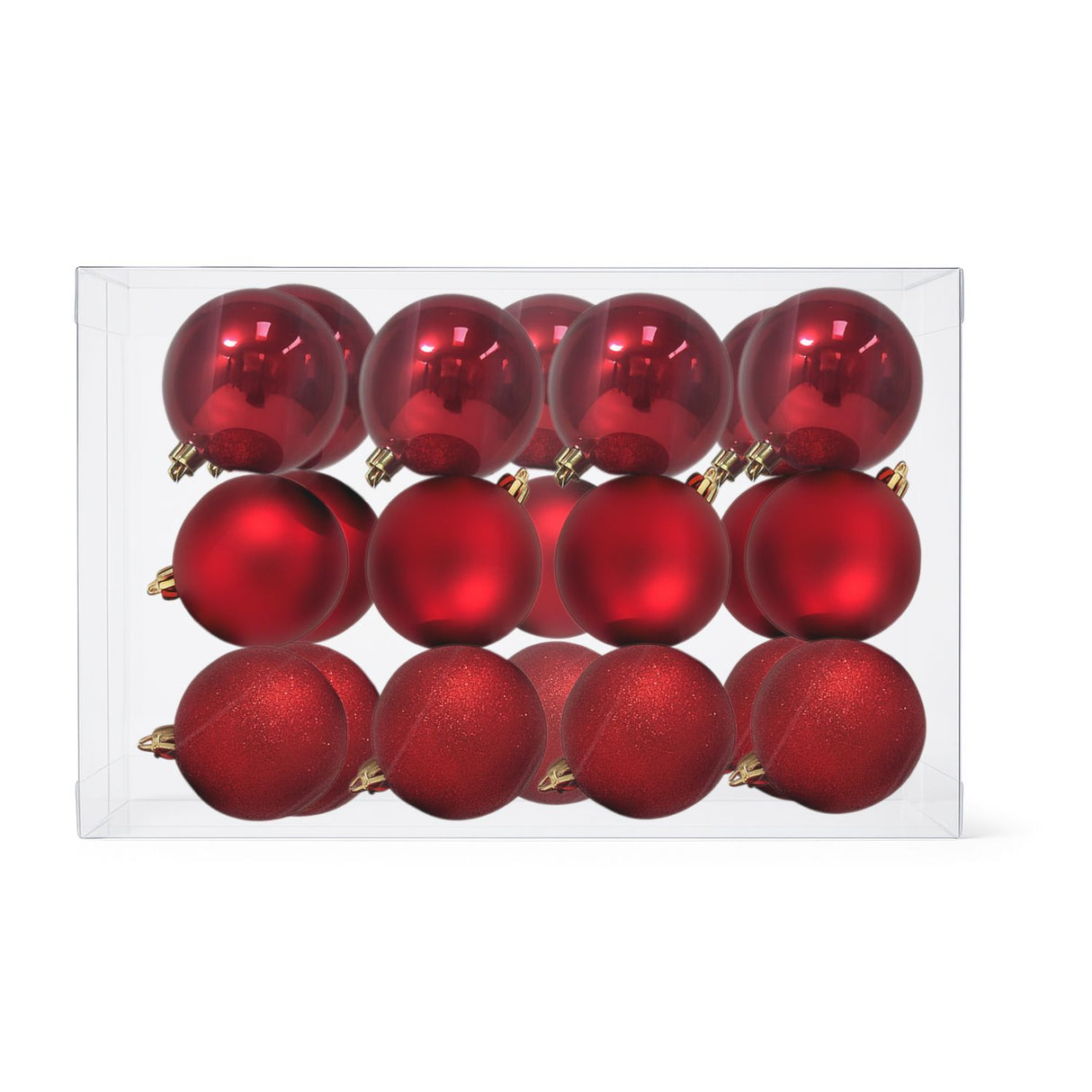 16 Esferas Navideñas Bambalinas Esferas 8 Cm Rojas para decorar tu hogar con estilo festivo. ¡Compra ahora y transforma tu Navidad!-1
