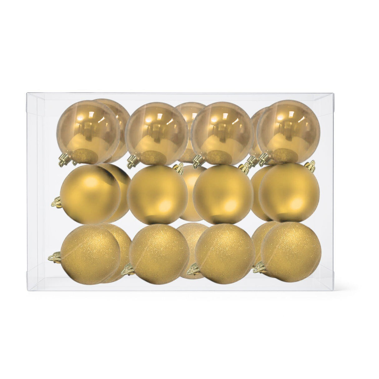 16 Esferas Navideñas Bambalinas 8 Cm Dorado Decoracion. Perfectas para embellecer tu árbol y crear un ambiente festivo. ¡Compra ahora y decora con estilo!-1