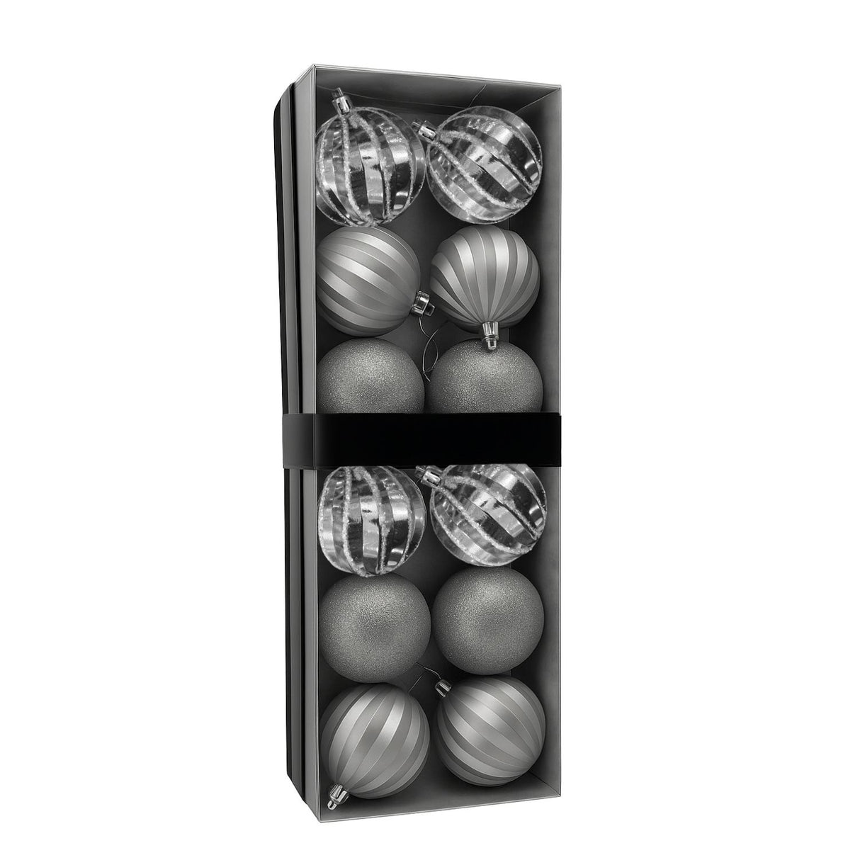 12 Bambalinas Esferas Navideñas Plateado Decoracion Navidad. Añade un toque elegante a tu árbol. ¡Compra ahora y transforma tu hogar estas fiestas!-1