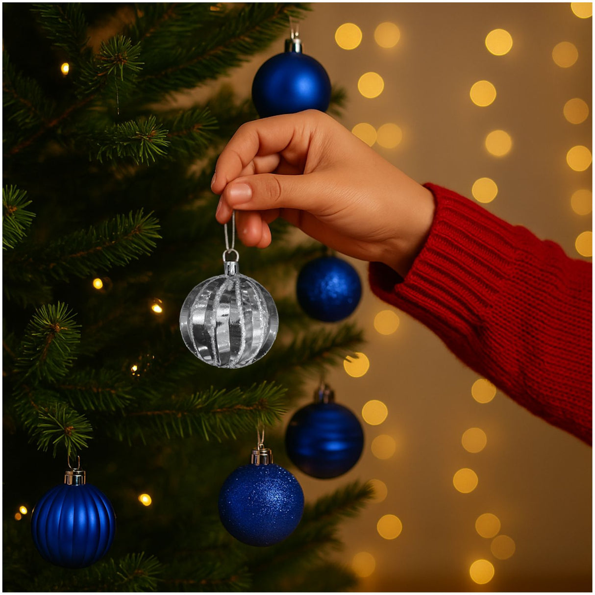 12 Bambalinas Esferas Navideñas Plateado Decoracion Navidad. Añade un toque elegante a tu árbol. ¡Compra ahora y transforma tu hogar estas fiestas!-2